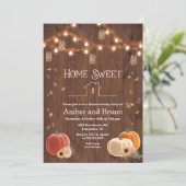 Rustic Pumpkin Herfst Housewarming Uitnodiging (Staand voorkant)