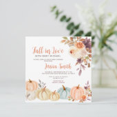 Rustic Pumpkin Herfst in Love Baby shower Kaart (Staand voorkant)