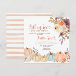 Rustic Pumpkin Herfst in Love Baby shower Kaart