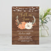 Rustic Pumpkin-Herfst in Love Couple Shower Kaart (Staand voorkant)