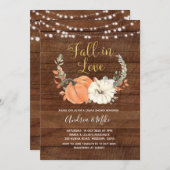 Rustic Pumpkin-Herfst in Love Couple Shower Kaart (Voorkant / Achterkant)