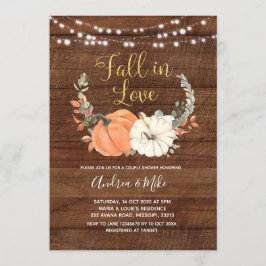 Rustic Pumpkin-Herfst in Love Couple Shower Kaart