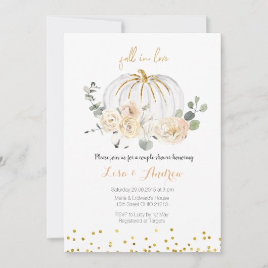 Rustic Pumpkin Herfst in Love Couples Shower Kaart (Voorkant)