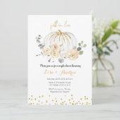 Rustic Pumpkin Herfst in Love Couples Shower Kaart (Staand voorkant)