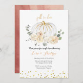 Rustic Pumpkin Herfst in Love Couples Shower Kaart (Voorkant / Achterkant)