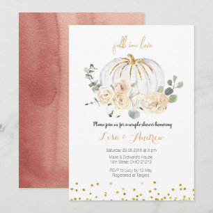 Rustic Pumpkin Herfst in Love Couples Shower Kaart