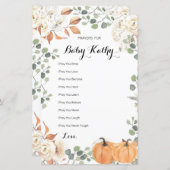 Rustic Pumpkin Herfst in Love Prayers for Baby Sig (Voorkant / Achterkant)