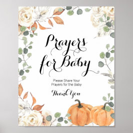 Rustic Pumpkin Herfst in Love Prayers for Baby Sig Poster