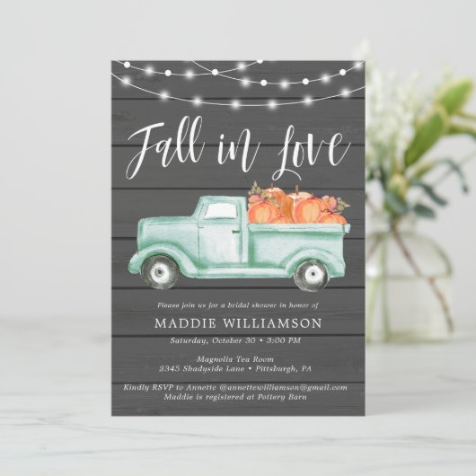 Rustic Pumpkin Herfst in Love Vrijgezellenfeest In Kaart (Staand voorkant)