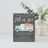 Rustic Pumpkin Herfst in Love Vrijgezellenfeest In Uitnodiging Briefkaart (Staand voorkant)