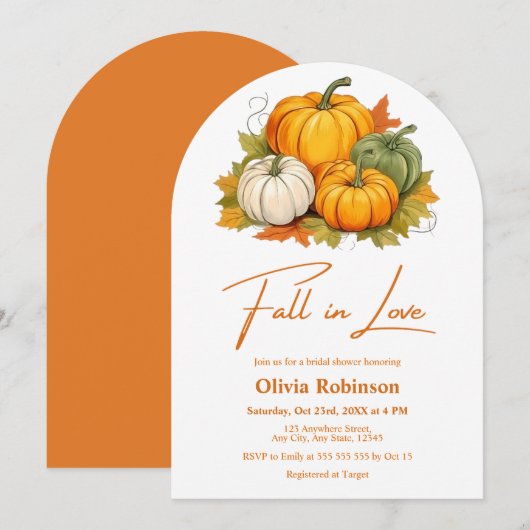 Rustic Pumpkin Herfst in Love Vrijgezellenfeest Kaart (Voorkant / Achterkant)