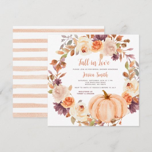 Rustic Pumpkin Herfst in Love Vrijgezellenfeest Kaart (Voorkant / Achterkant)