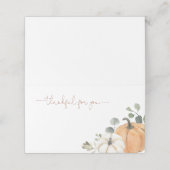 Rustic Pumpkin Herfst Thanksgiving Plaatskaartje (Buitenkant ongevouwen)