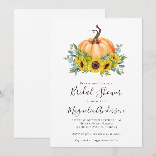 Rustic Pumpkin Herfst Vrijgezellenfeest Kaart (Voorkant / Achterkant)