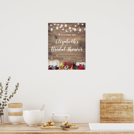 Rustic Pumpkin Herfst Vrijgezellenfeest Welkom Poster (Keuken)