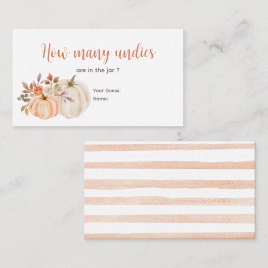Rustic Pumpkin Hoeveel Undies Enclosure Kaart (Voorkant / Achterkant)