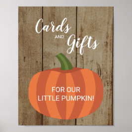 Rustic Pumpkin Kaarten Gifts Herfst Baby shower Si Poster