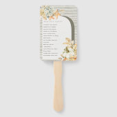 Rustic Pumpkin Leafy Floral Arch Wedding Programme Handwaaier (Achterkant)