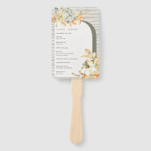Rustic Pumpkin Leafy Floral Arch Wedding Programme Handwaaier (Voorkant)
