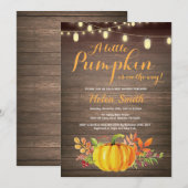 Rustic Pumpkin Mason Jar String Lights Baby shower Kaart (Voorkant / Achterkant)