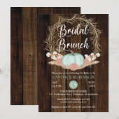Rustic Pumpkin Pampas Wreath Bridal Brunch Invitat Kaart (Voorkant / Achterkant)