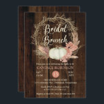 Rustic Pumpkin Pampas Wreath Bridal Brunch Shower Kaart<br><div class="desc">Landkreeften, witte pompoen met een gedroogde pompoen met een drooggewicht tot terracotta roze hydrangea floral met pampas en andere gedroogde grassen met een geadorneerd twijgblad met een ontwerp van "Bridal Brunch" op een achtergrond van donkergekleurd faux hout. Dit superieure ontwerp van een composiet ontwerp van de Holiday Hearts-Design (gereserveerde rechten)....</div>
