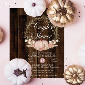 Rustic Pumpkin Pampas Wreath Couple's Shower Kaart