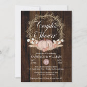 Rustic Pumpkin Pampas Wreath Couple's Shower Kaart (Voorkant)