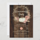 Rustic Pumpkin Pampas Wreath Housewarming Party in Kaart (Voorkant)