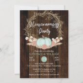 Rustic Pumpkin Pampas Wreath Housewarming Party Kaart (Voorkant)