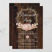 Rustic Pumpkin Pampas Wreath Retirement Party Kaart (Voorkant / Achterkant)