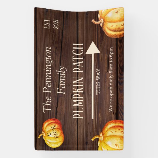 Rustic Pumpkin Patch Boerderij Business Banner (Verticaal)