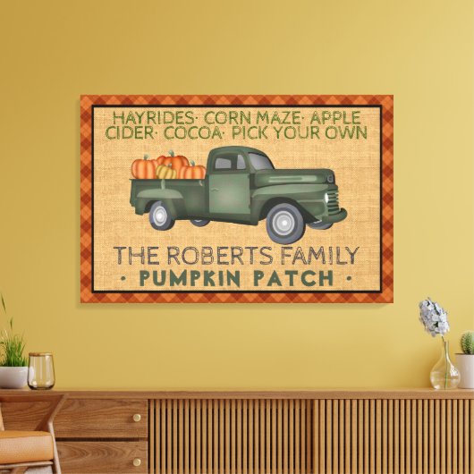 Rustic Pumpkin Patch Boerderij Truck Herfst Pset Canvas Afdruk (Insitu (Woonkamer))