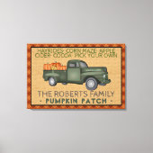 Rustic Pumpkin Patch Boerderij Truck Herfst Pset Canvas Afdruk (Voorkant)