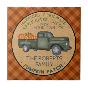 Rustic Pumpkin Patch Boerderij  Truck Herfst Pset Tegeltje