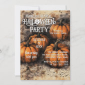 Rustic Pumpkin Patch Halloween Party Kaart (Voorkant)