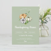 Rustic Pumpkin Patch Thanksgiving Dinner Sage Kaart (Staand voorkant)