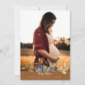 Rustic Pumpkin Pickup Truck Terracotta Baby shower Kaart (Achterkant)