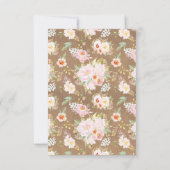 Rustic Pumpkin Pink Floral Girl Baby shower Kaart (Achterkant)