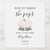 Rustic Pumpkin Pop het als ze Baby shower Pop Wi Wijn Etiket (Enkel label)