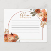 Rustic Pumpkin Terracota Floral Advice Card Informatiekaartje (Voorkant)