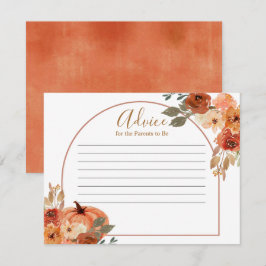 Rustic Pumpkin Terracota Floral Advice Card Informatiekaartje
