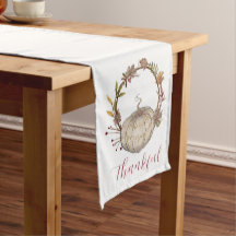 Rustic Pumpkin Thankful Table Runner