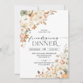 Rustic Pumpkin Thanksgiving Dinner Invitation Kaart (Voorkant)