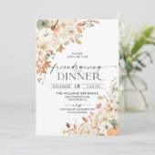 Rustic Pumpkin Thanksgiving Dinner Invitation Kaart (Staand voorkant)
