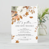 Rustic Pumpkin Thanksgiving Dinner Invitation Save The Date (Staand voorkant)