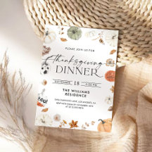 Rustic Pumpkin Thanksgiving Dinner Invitation