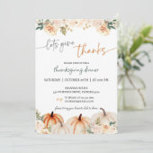 Rustic Pumpkin Thanksgiving Dinner Kaart (Staand voorkant)