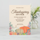 Rustic Pumpkin Thanksgiving Dinner Kaart (Staand voorkant)