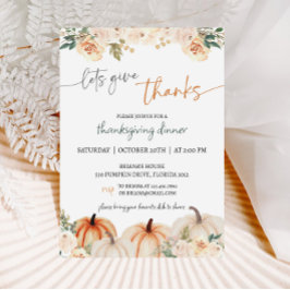 Rustic Pumpkin Thanksgiving Dinner Kaart